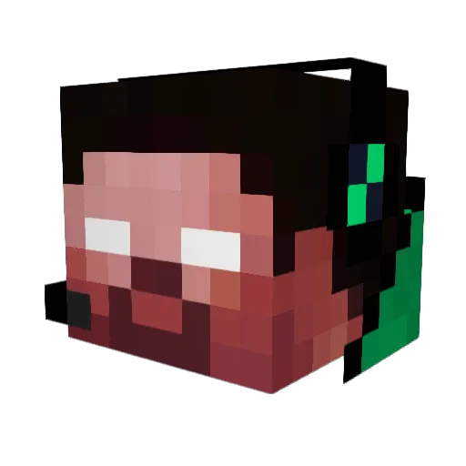 BABA5123 Minecraft avatar head, 3D render