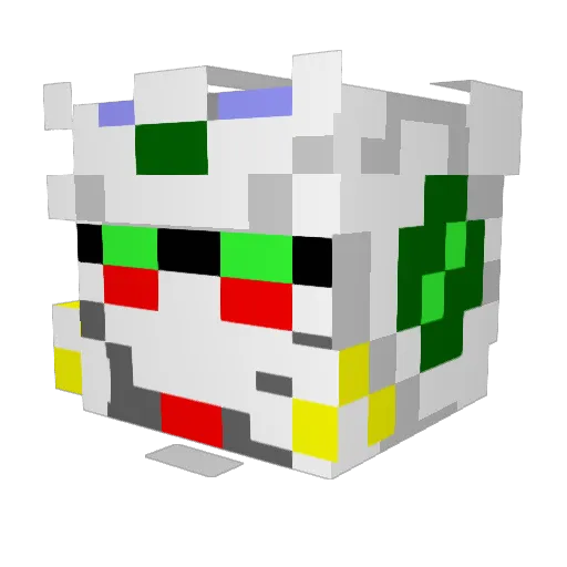 BABAJAG Minecraft avatar head, 3D render