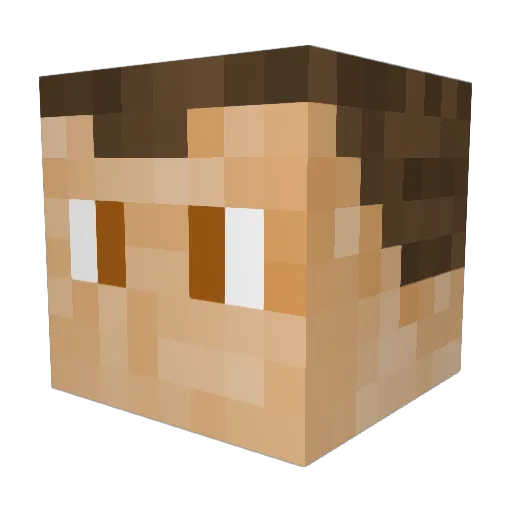 BABU0 Minecraft avatar head, 3D render