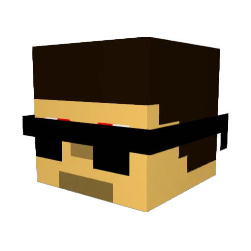 BAD2theBAD Minecraft avatar head, 3D render