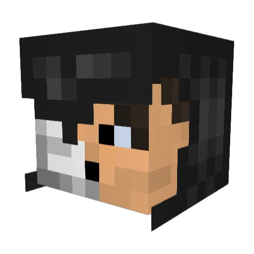 BADGERHOBS Minecraft avatar head, 3D render