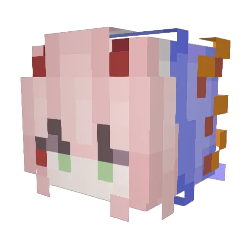 BAD_IT_SUPPORT Minecraft avatar head, 3D render
