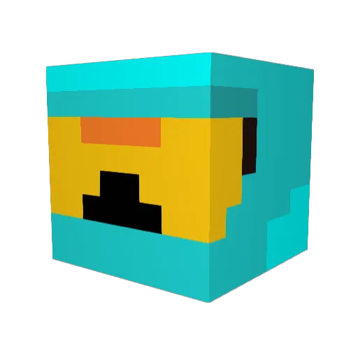 BAKC22 Minecraft avatar head, 3D render