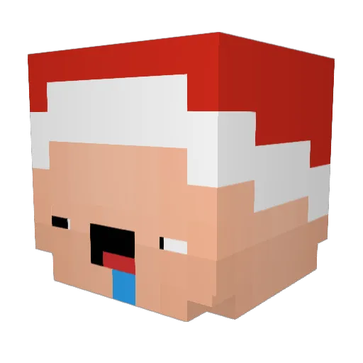 BAKIBAKIDOUTEI Minecraft avatar head, 3D render