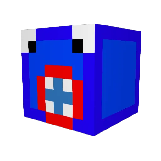 BALLISTIC__SQUID Minecraft avatar head, 3D render