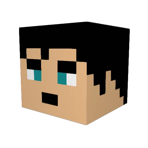 BAMR1012 Minecraft avatar head, 3D render