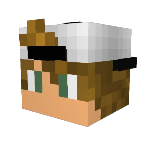 BATTROCK Minecraft avatar head, 3D render