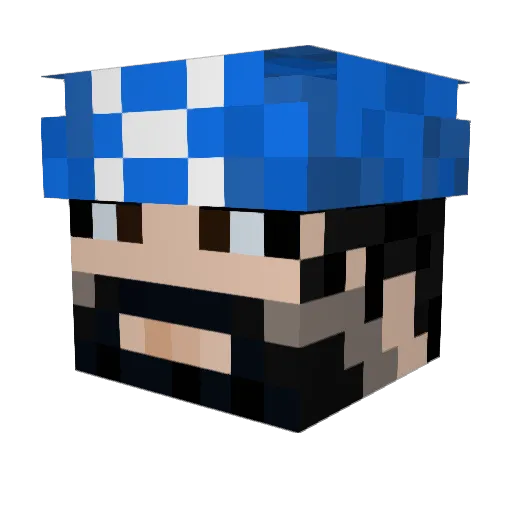 BATdaBest Minecraft avatar head, 3D render