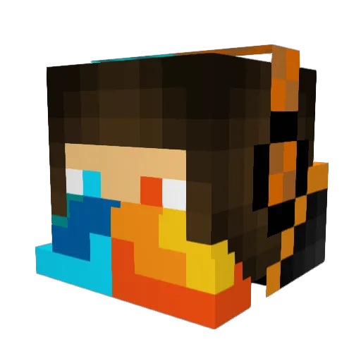 BAZ54 Minecraft avatar head, 3D render
