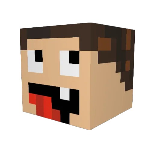 BB278 Minecraft avatar head, 3D render