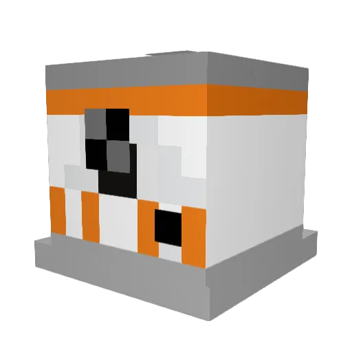 BB8_420 Minecraft avatar head, 3D render