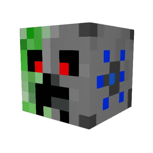 BBA10 Minecraft avatar head, 3D render