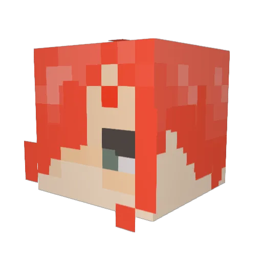BBBlamo Minecraft avatar head, 3D render