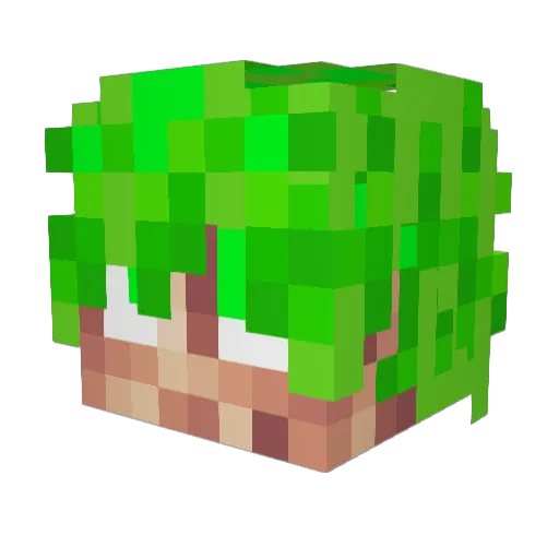 BBBroly Minecraft avatar head, 3D render