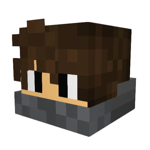 BBCOanx Minecraft avatar head, 3D render