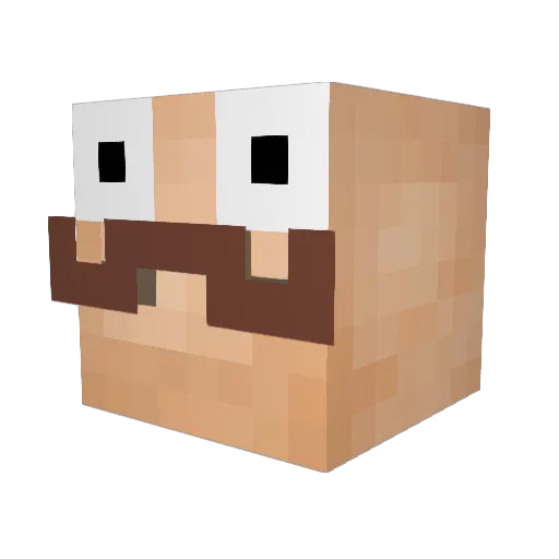 BBEsMoustache Minecraft avatar head, 3D render