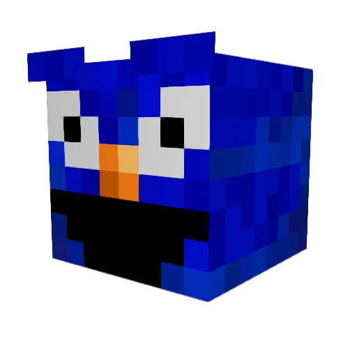 BBLLUU Minecraft avatar head, 3D render