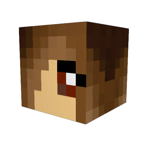 BBL_dino Minecraft avatar head, 3D render