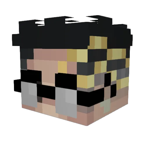 BBM_ABE Minecraft avatar head, 3D render