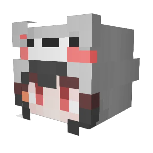 BBO_YA Minecraft avatar head, 3D render