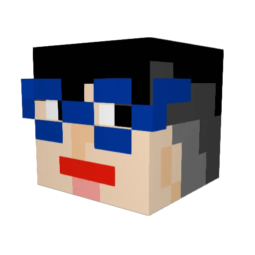 BBQ233 Minecraft avatar head, 3D render