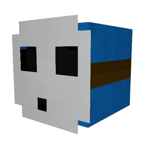 BBQroo Minecraft avatar head, 3D render