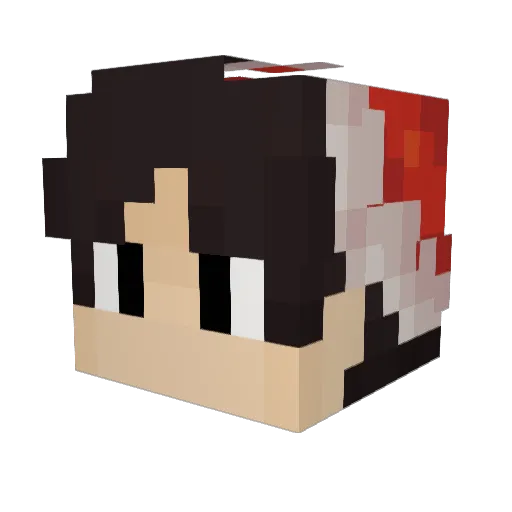 BBR8 Minecraft avatar head, 3D render