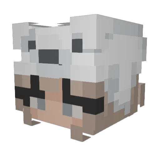 BBTY_21 Minecraft avatar head, 3D render