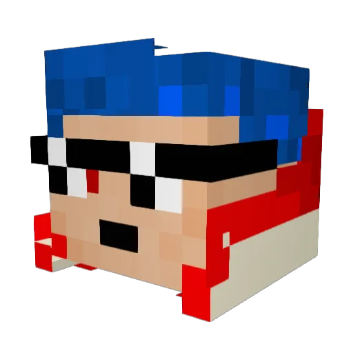 BB_D Minecraft avatar head, 3D render