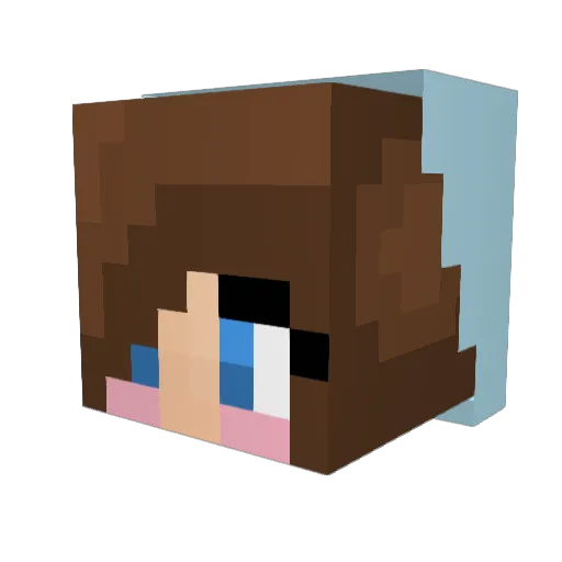 BBabyx Minecraft avatar head, 3D render