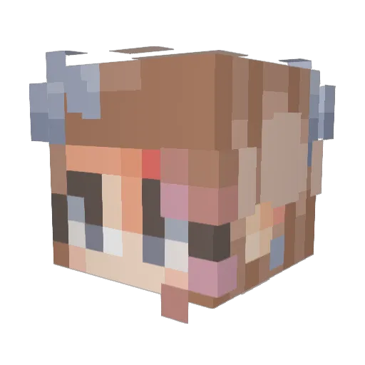 BBandAB Minecraft avatar head, 3D render