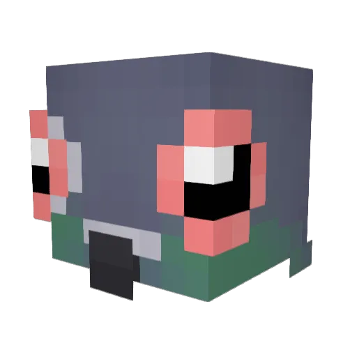 BBangReal Minecraft avatar head, 3D render