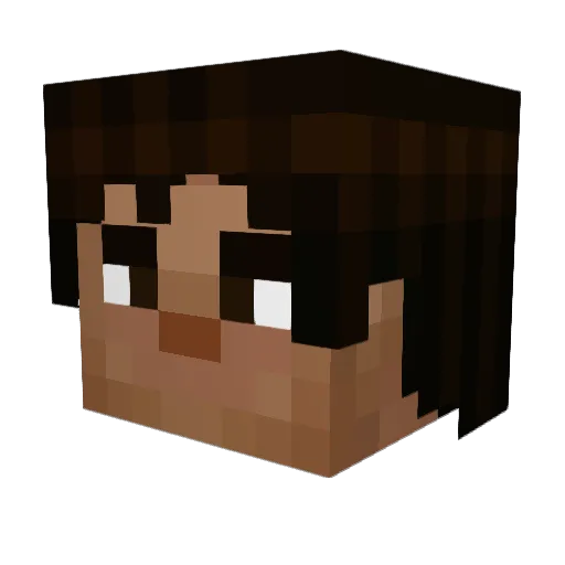 BBarniLL Minecraft avatar head, 3D render