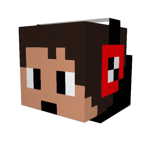 BBarteY Minecraft avatar head, 3D render