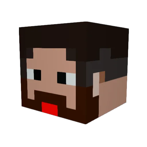 BBchu Minecraft avatar head, 3D render