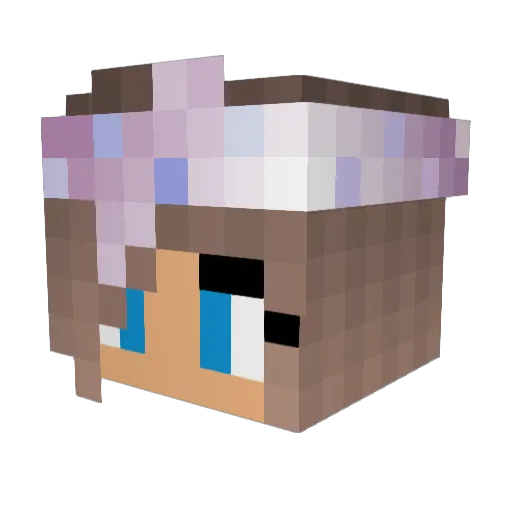BBibi Minecraft avatar head, 3D render
