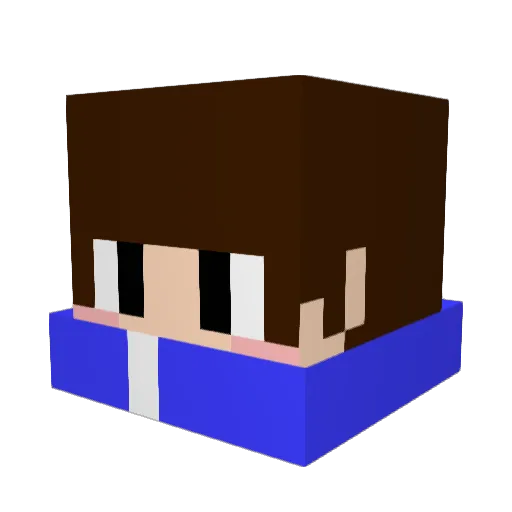 BBuga7 Minecraft avatar head, 3D render