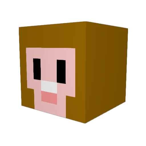 BBujing Minecraft avatar head, 3D render
