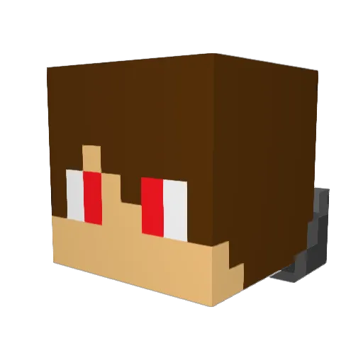 BDA_x Minecraft avatar head, 3D render