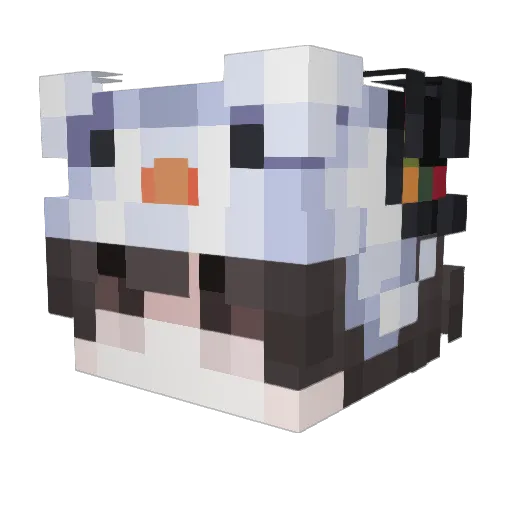 BDD76 Minecraft avatar head, 3D render