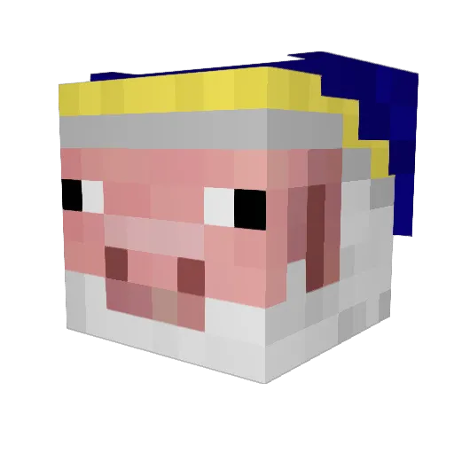 BDGameplay Minecraft avatar head, 3D render