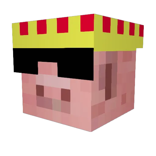 BDR1008 Minecraft avatar head, 3D render