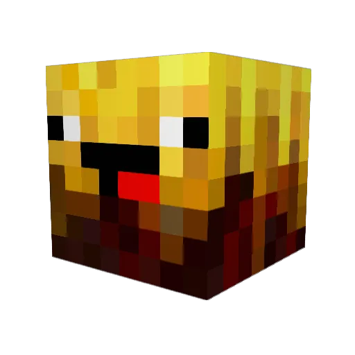BE19_21 Minecraft avatar head, 3D render