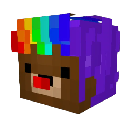 BEARMASK0 Minecraft avatar head, 3D render