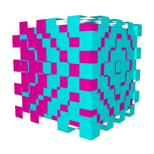 BECBAC Minecraft avatar head, 3D render