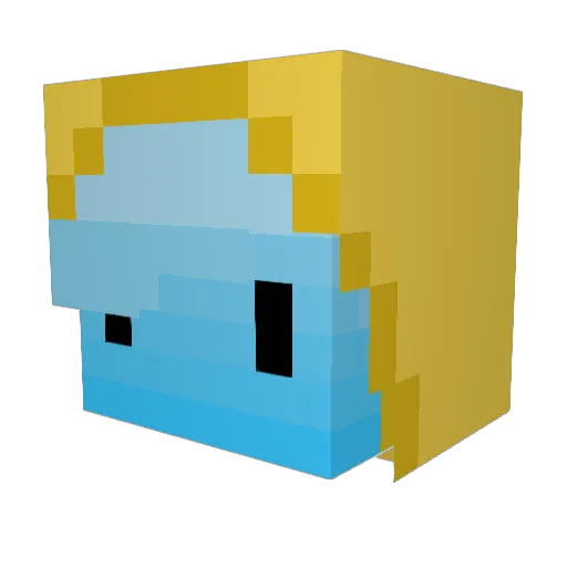 BEEPb0OP01 Minecraft avatar head, 3D render