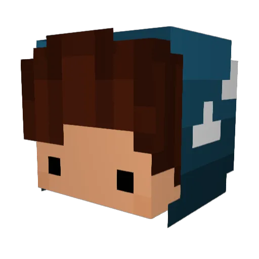 BEFNA Minecraft avatar head, 3D render