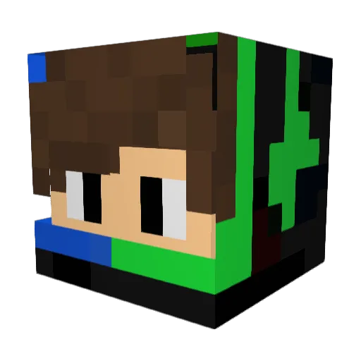 BELOV12 Minecraft avatar head, 3D render