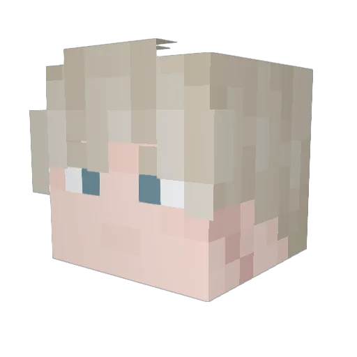 BENegativ Minecraft avatar head, 3D render