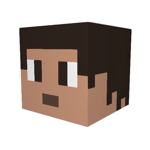 BEROLHO Minecraft avatar head, 3D render